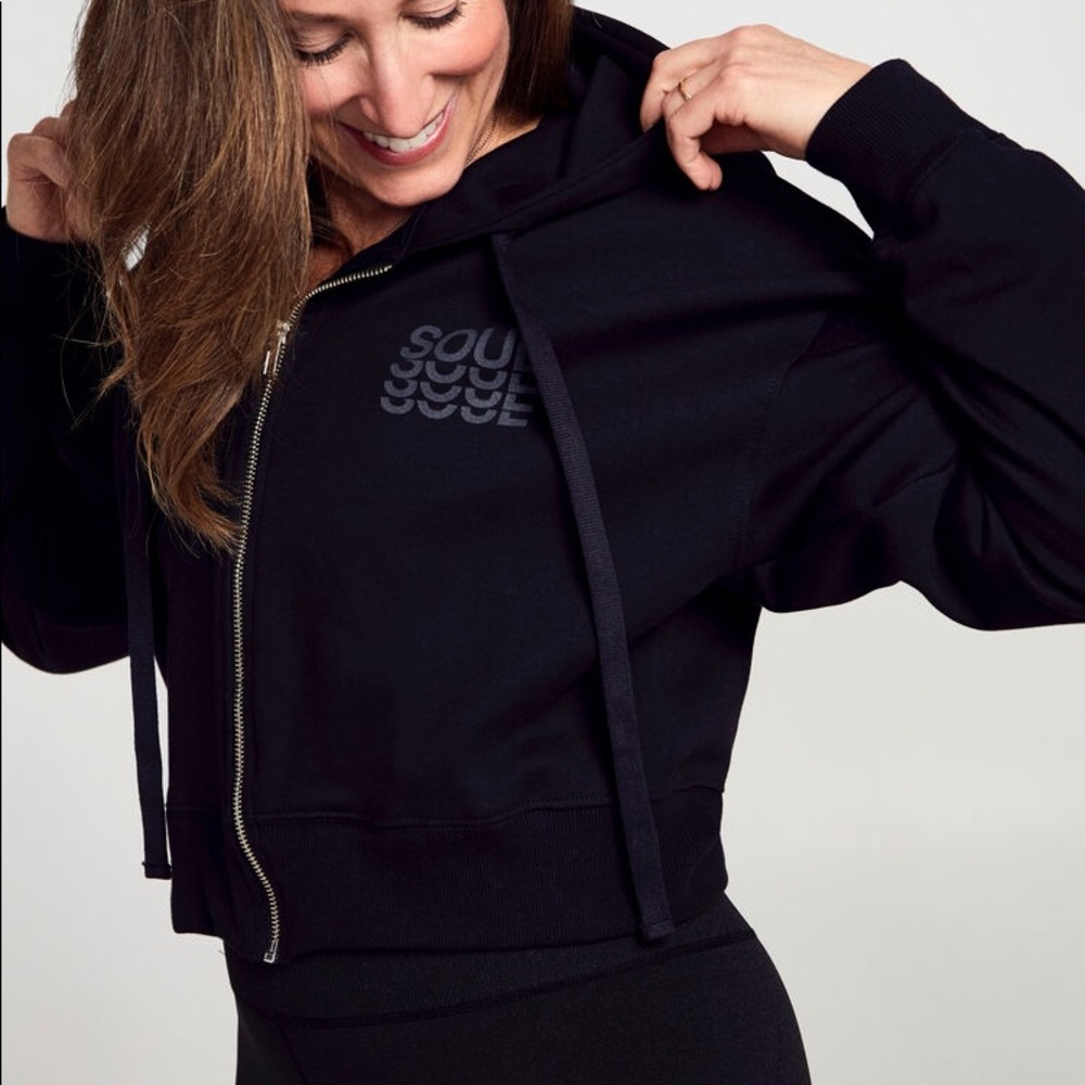 SOULCYCLE CROPPED ZIP UP HOODIE